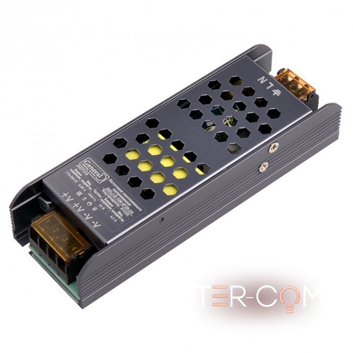 Блок питания 24V для светодиодной ленты General 100W GDLI-S-100-IP20-24