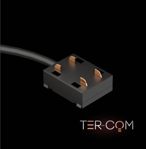 Коннектор для трековой системы SLIMLINE, 220V, Black, 25x45x20mm (провод L370mm)