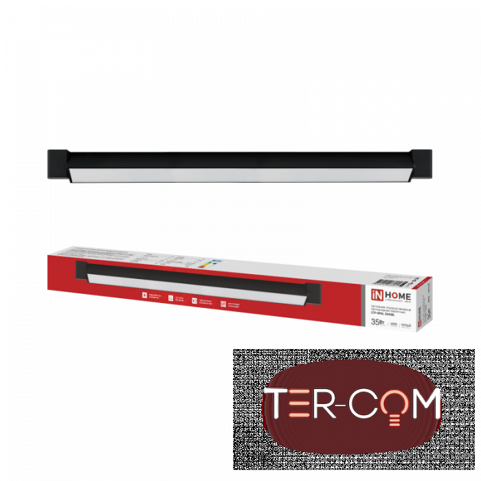 Светильник трековый линейный светодиодный поворотный LTP-OPAL 3540BL 35Вт 4000К 120гр 598мм черный I
